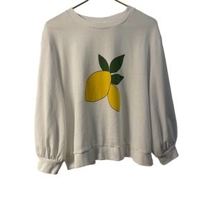 POPSUGAR White Blouse with Lemon Graphic